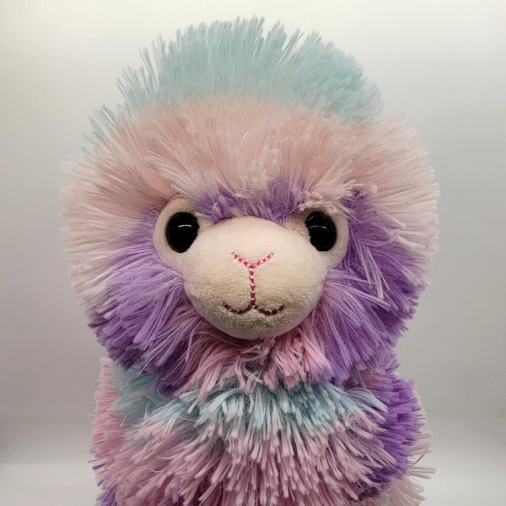 Pastel Pinata-Style Llama Plush | Pink Purple Teal Fringe | Small/Medium Stuffed